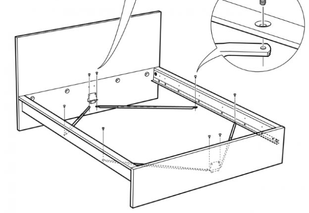 Схема сборки кровати хемнэс икеа