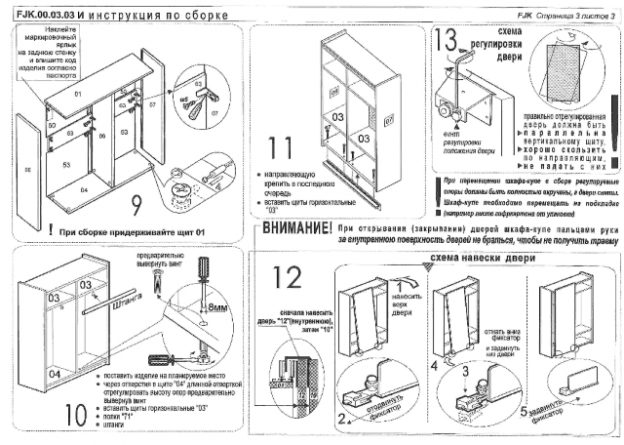 Схема сборки шкафа гретта